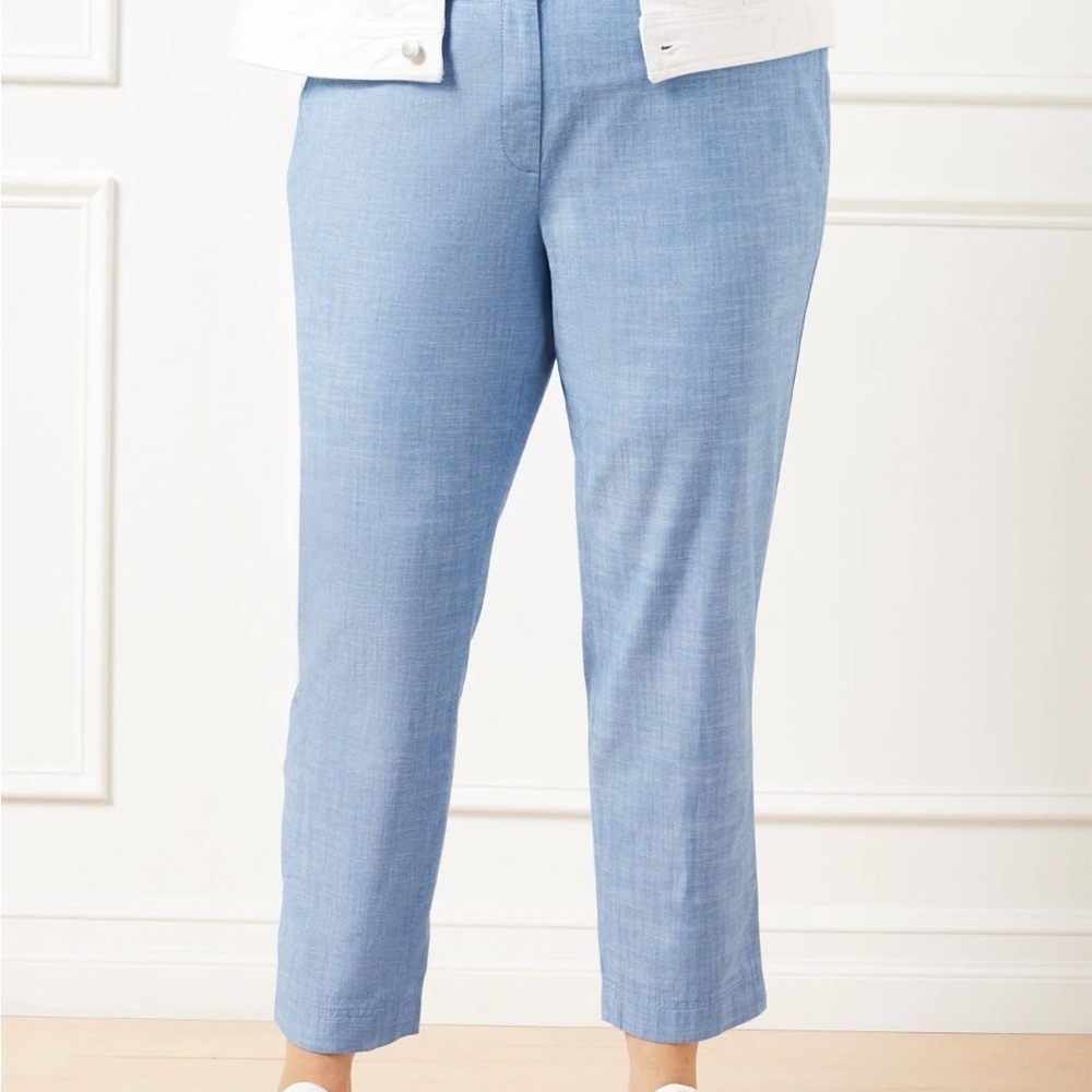 Talbots Simply Flattering Blue Cotton Ankle Cropped Pants